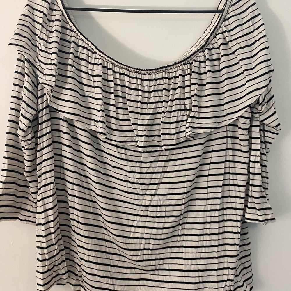 Striped Off-Shoulder Women's Top